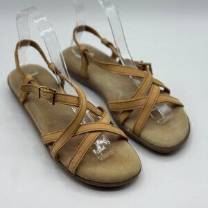 G.H. Bass & Co. Women's Margie Leather Sandal Tan Lt. Brown Size 7.5W